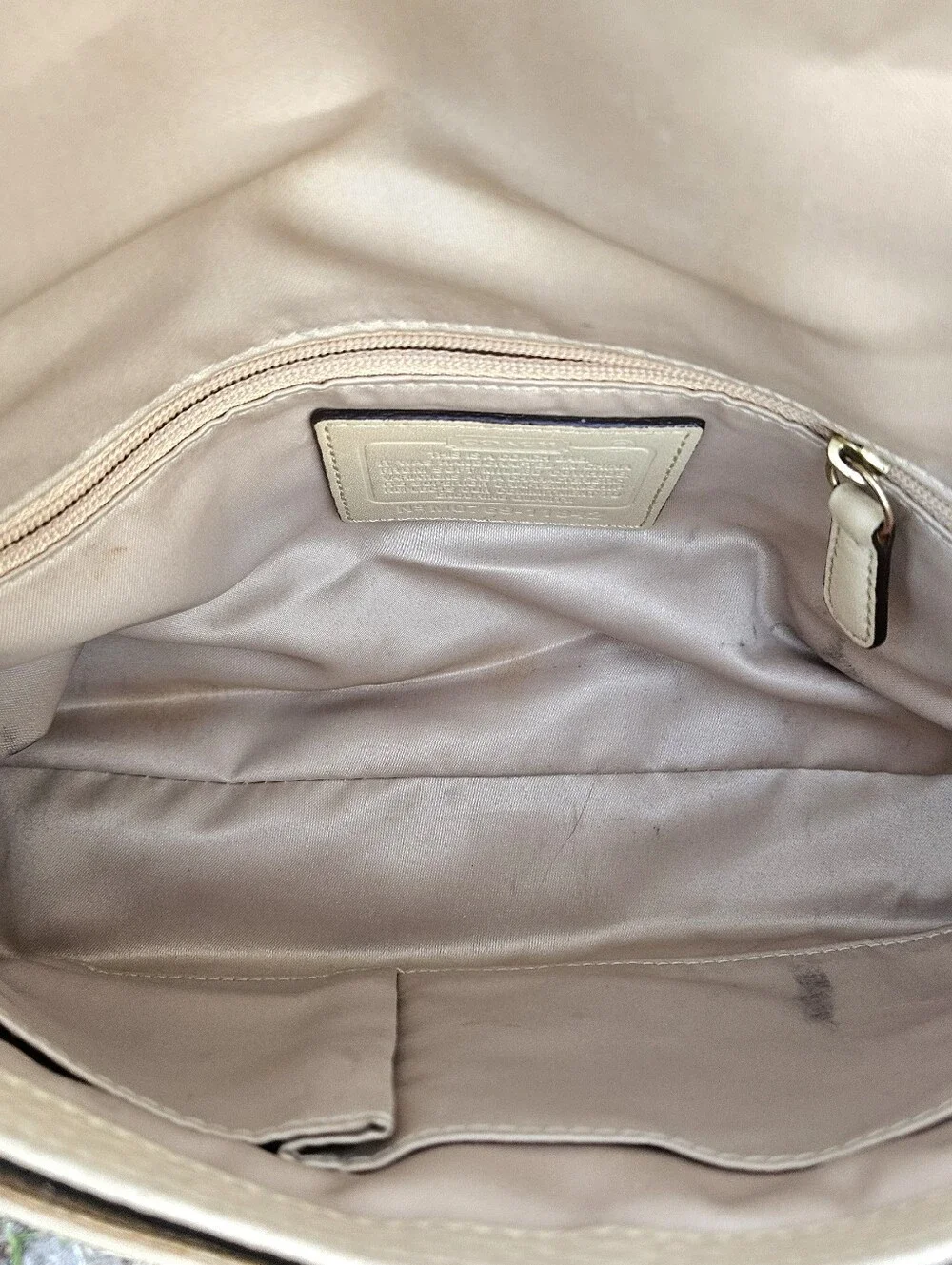 Coach Soho Double Pocket Buckle Flap 11842 Ivory Pebbled Leather Shoulder Bag